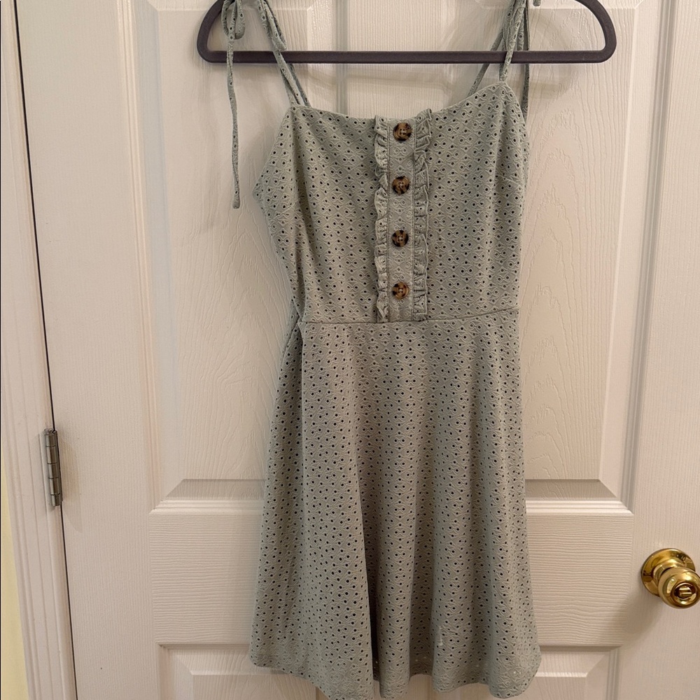 Green Button-Front Sundress